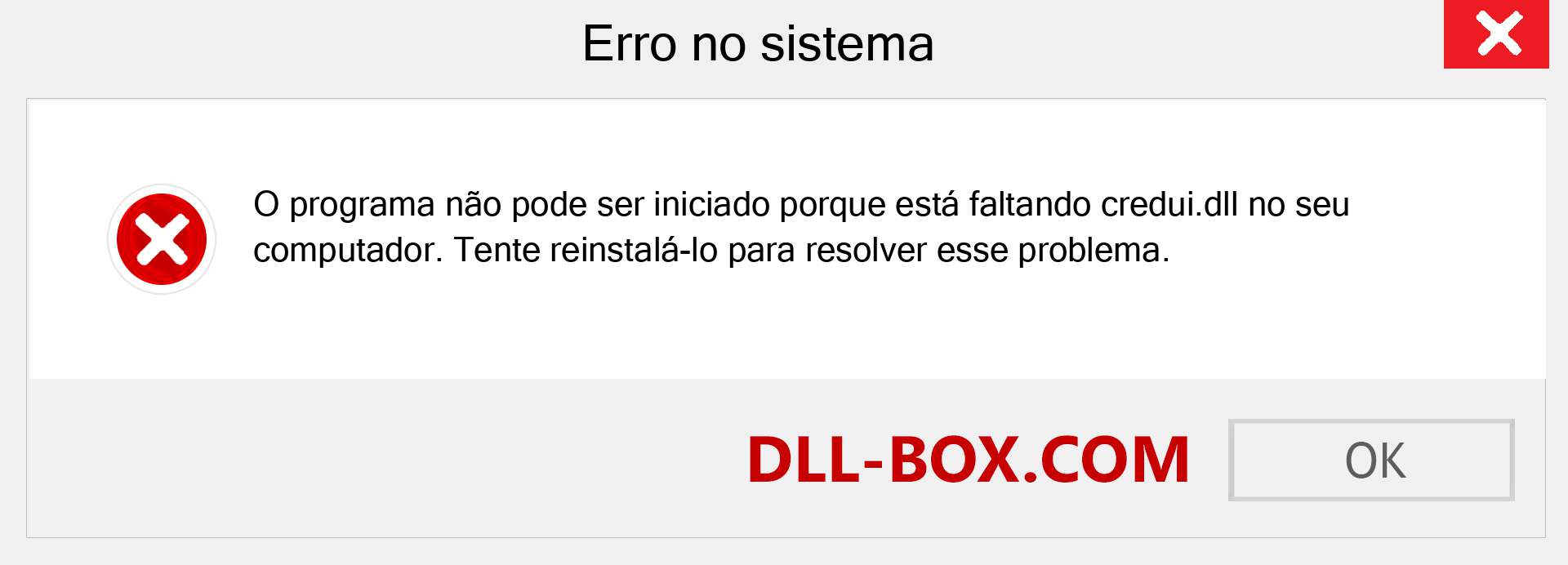 Arquivo credui.dll ausente ?. Download para Windows 7, 8, 10 - Correção de erro ausente credui dll no Windows, fotos, imagens